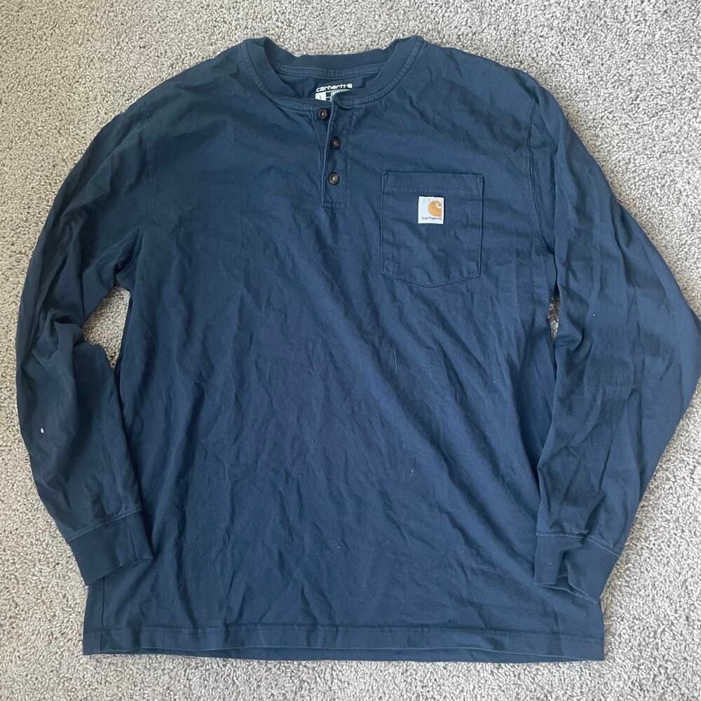 Carhartt® Long Sleeve Henley T-Shirt Size Large Loose Fit - Picture 8 of 12